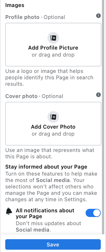 Add Facebook page images