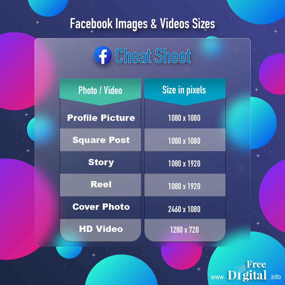Facebook photo and video sizes