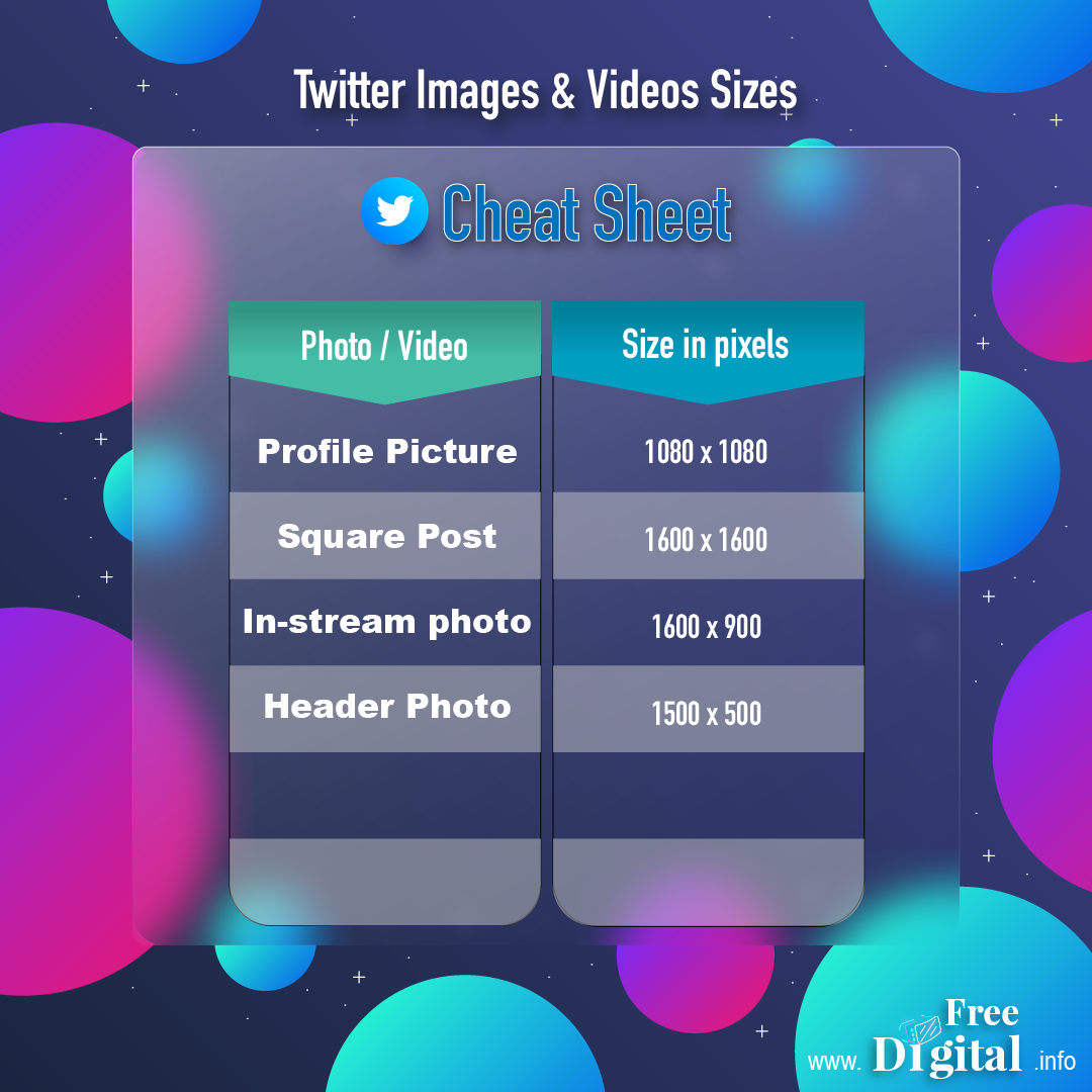 Twitter photo and video sizes